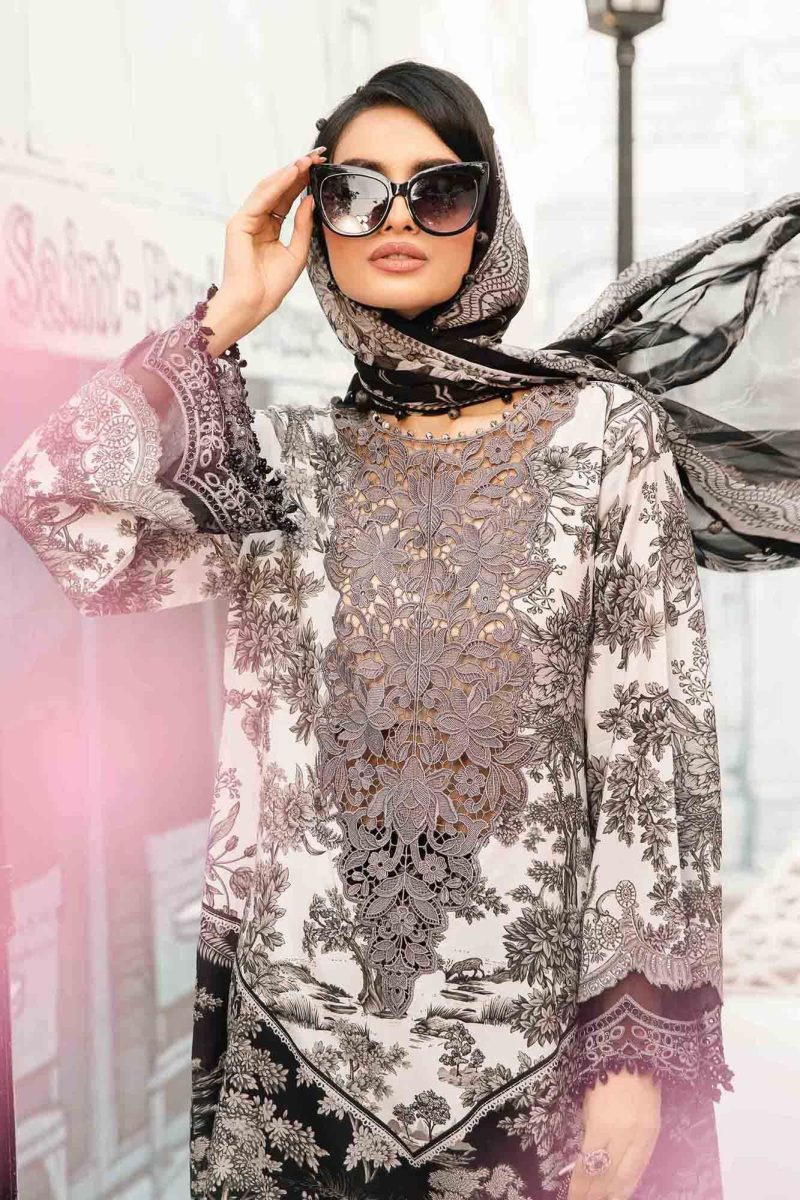 Embroidered Lawn Suit | MPT-2608-B | MARIA B