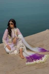 Cotton Chikan Lavender 3D embroidered | F-164 | Khudabaksh
