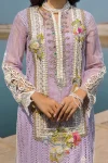 Cotton Chikan Lavender 3D embroidered | F-164 | Khudabaksh