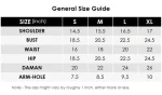 Khuda Baksh Size Chart