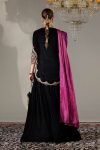 Black Magenta Crinkle Chiffon | P-306 | khudabaksh