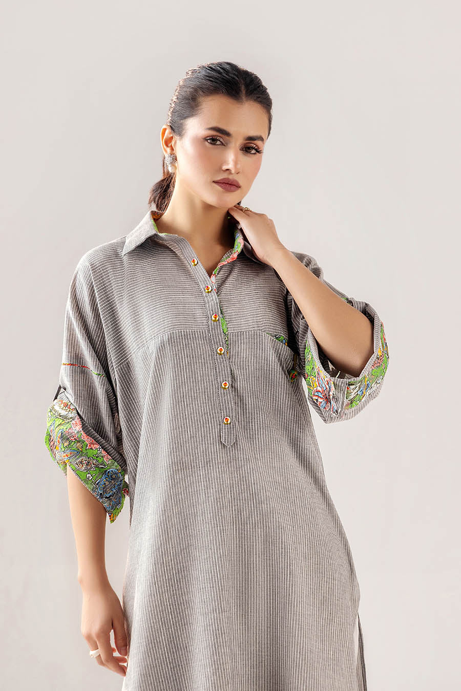 Cloud Grey dyed cotton | F-188 | Khudabaksh