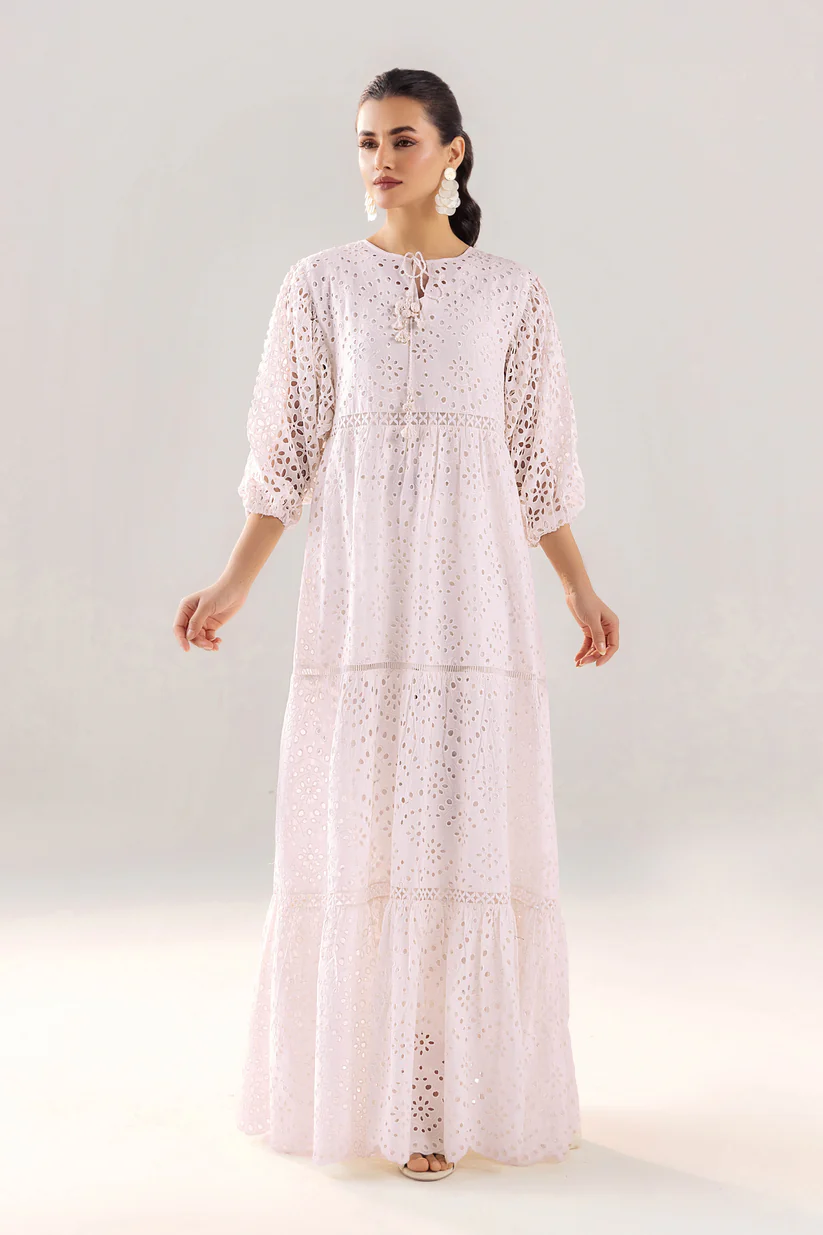Cotton Chikan Frock | F-190 | khudabaksh