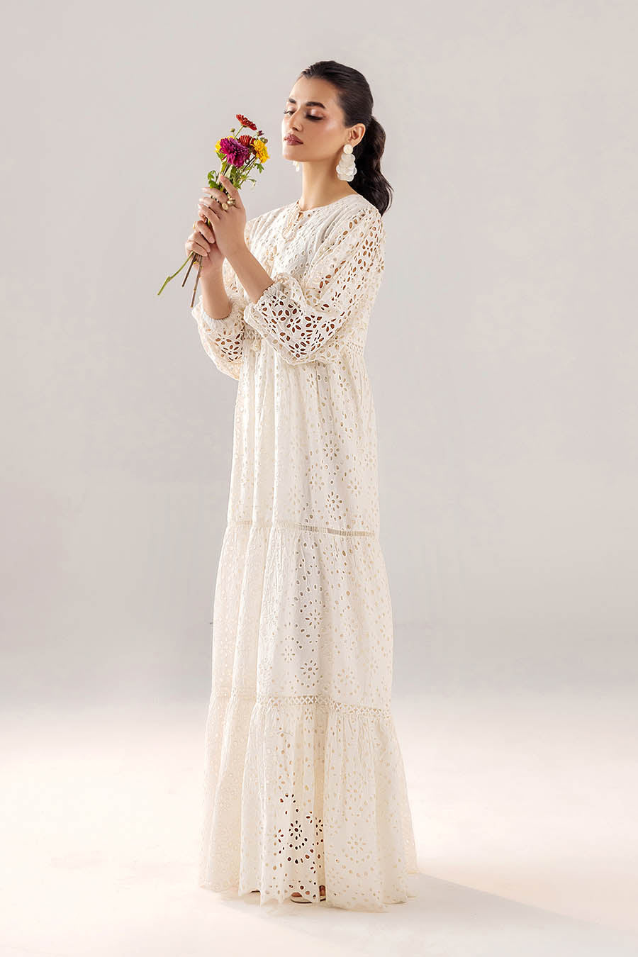 Cotton Chikan Frock | F-190 | khudabaksh