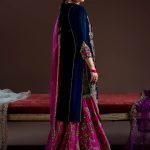 Black Magenta Velvet Embroidered | P-292 | Khudabaksh