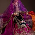 Black Magenta Velvet Embroidered | P-292 | Khudabaksh