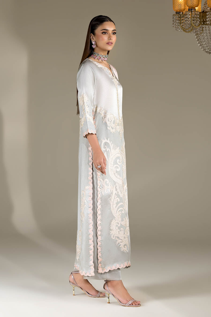 Shadow Grey Gloss silk | P-293 | Khudabaksh