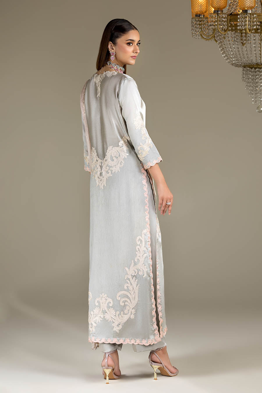 Shadow Grey Gloss silk | P-293 | Khudabaksh