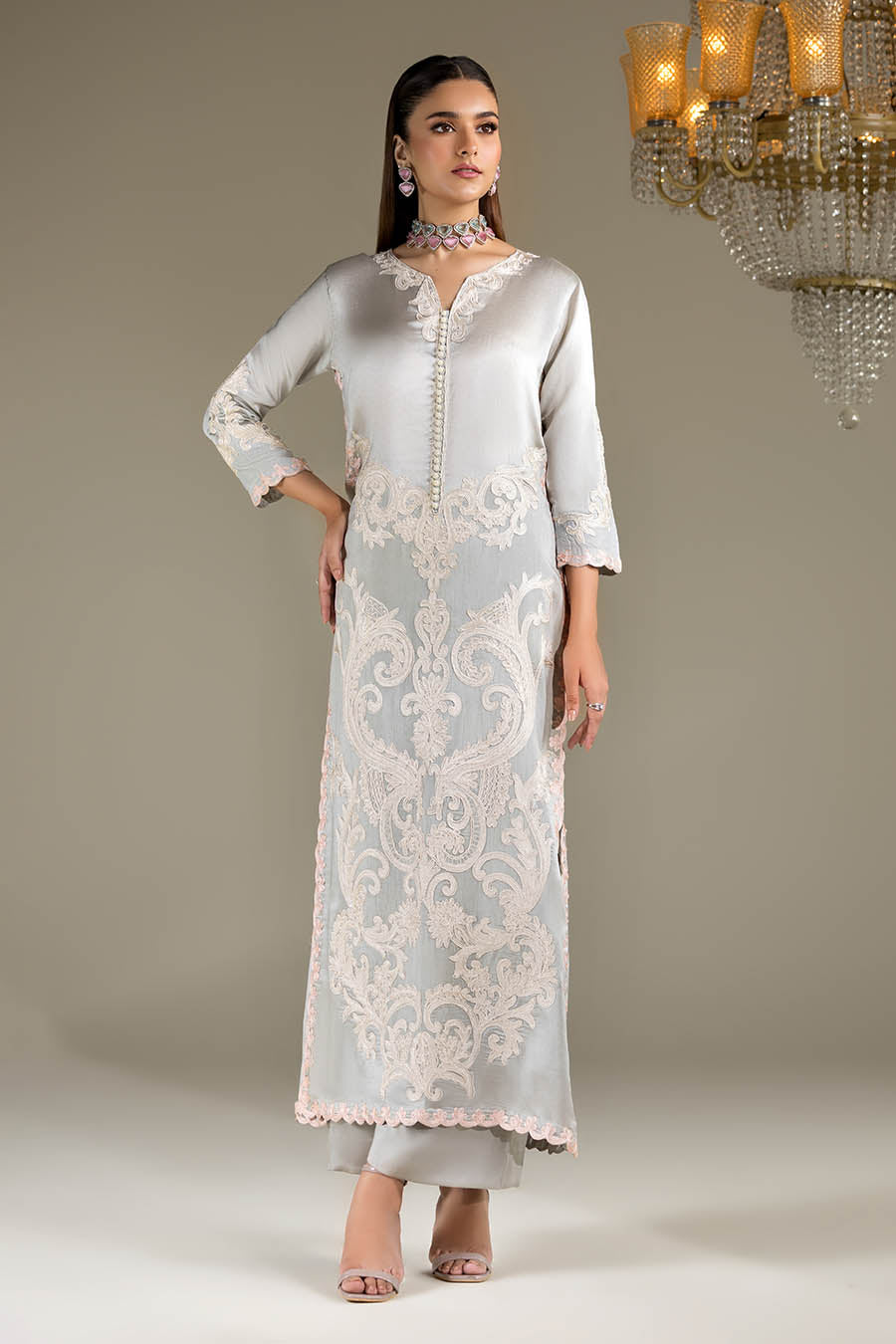 Shadow Grey Gloss silk | P-293 | Khudabaksh