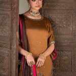 Mustard - Red Gloss silk | P-295 | Khudabaksh