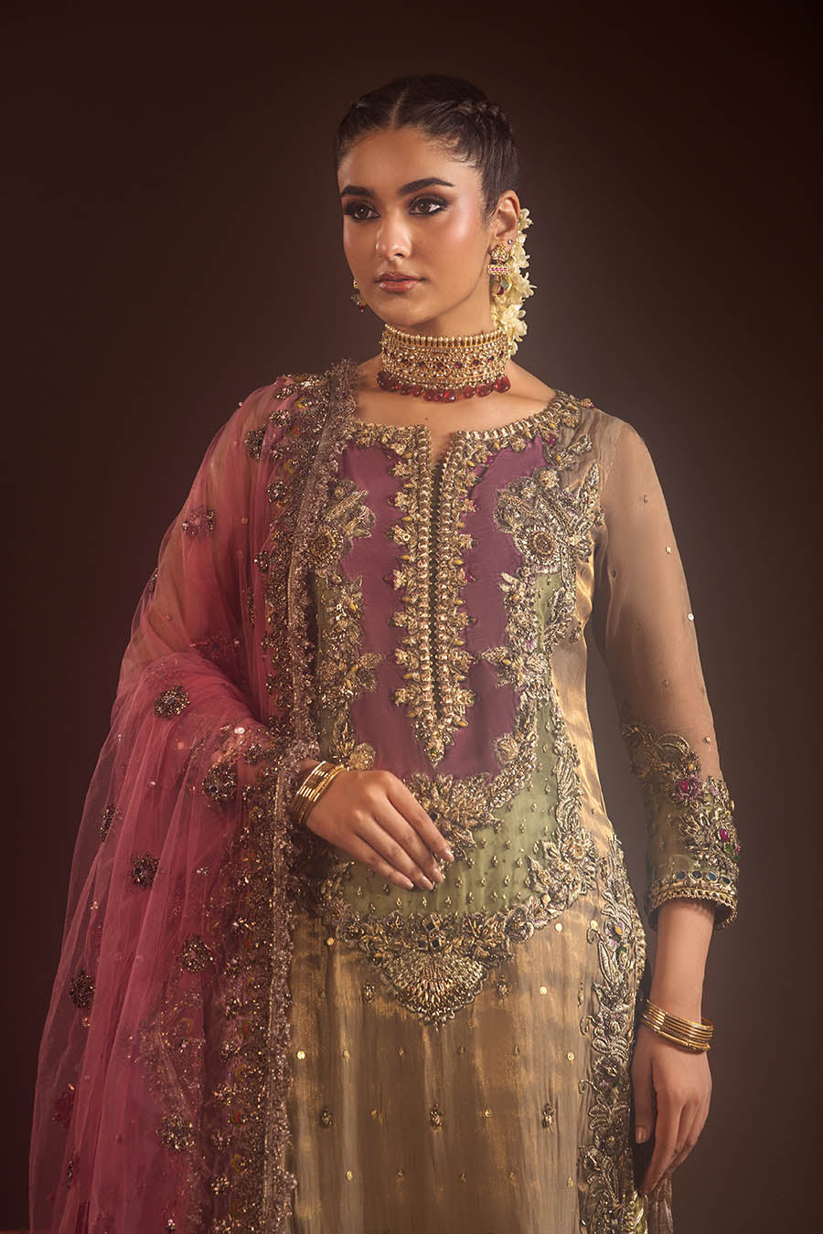 Brown Mesuri 3D Work | P-297 | Khudabaksh