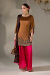Mustard - Red Gloss silk | P-295 | Khudabaksh