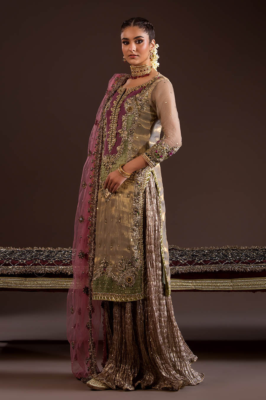 Brown Mesuri 3D Work | P-297 | Khudabaksh