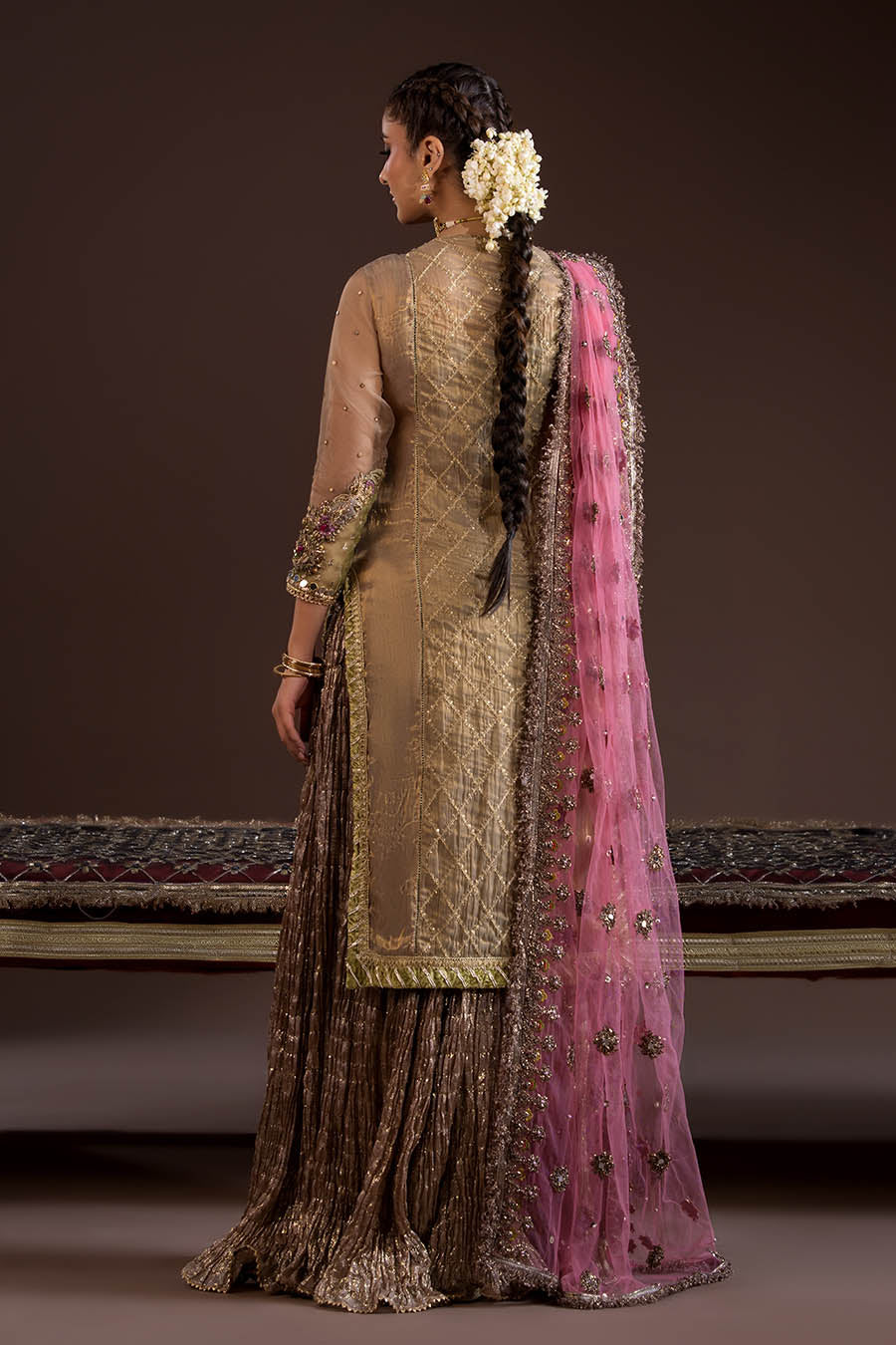 Brown Mesuri 3D Work | P-297 | Khudabaksh