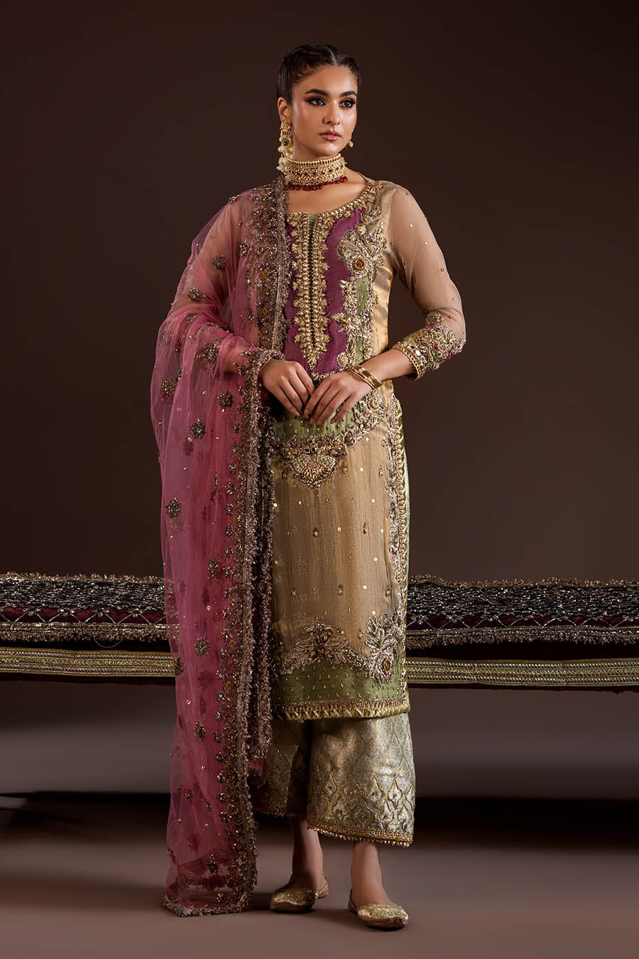 Brown Mesuri 3D Work | P-297 | Khudabaksh