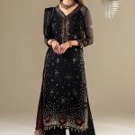 Black Crinkle Chiffon | P-296 | Khudabaksh