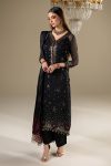 Black Crinkle Chiffon | P-296 | Khudabaksh