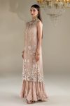 Pastle Pink Organza 3d thread Work | P-298 | Khudabaksh