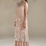 Pastle Pink Organza 3d thread Work | P-298 | Khudabaksh