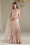 Pastle Pink Organza 3d thread Work | P-298 | Khudabaksh