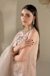 Pastle Pink Organza 3d thread Work | P-298 | Khudabaksh