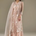 Pastle Pink Organza 3d thread Work | P-298 | Khudabaksh