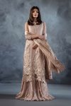 Pastle Pink Russian Grip & Organza | P-304 | Khudabaksh