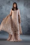 Pastle Pink Russian Grip & Organza | P-304 | Khudabaksh