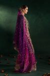 Black Magenta Crinkle Chiffon | P-306 | khudabaksh