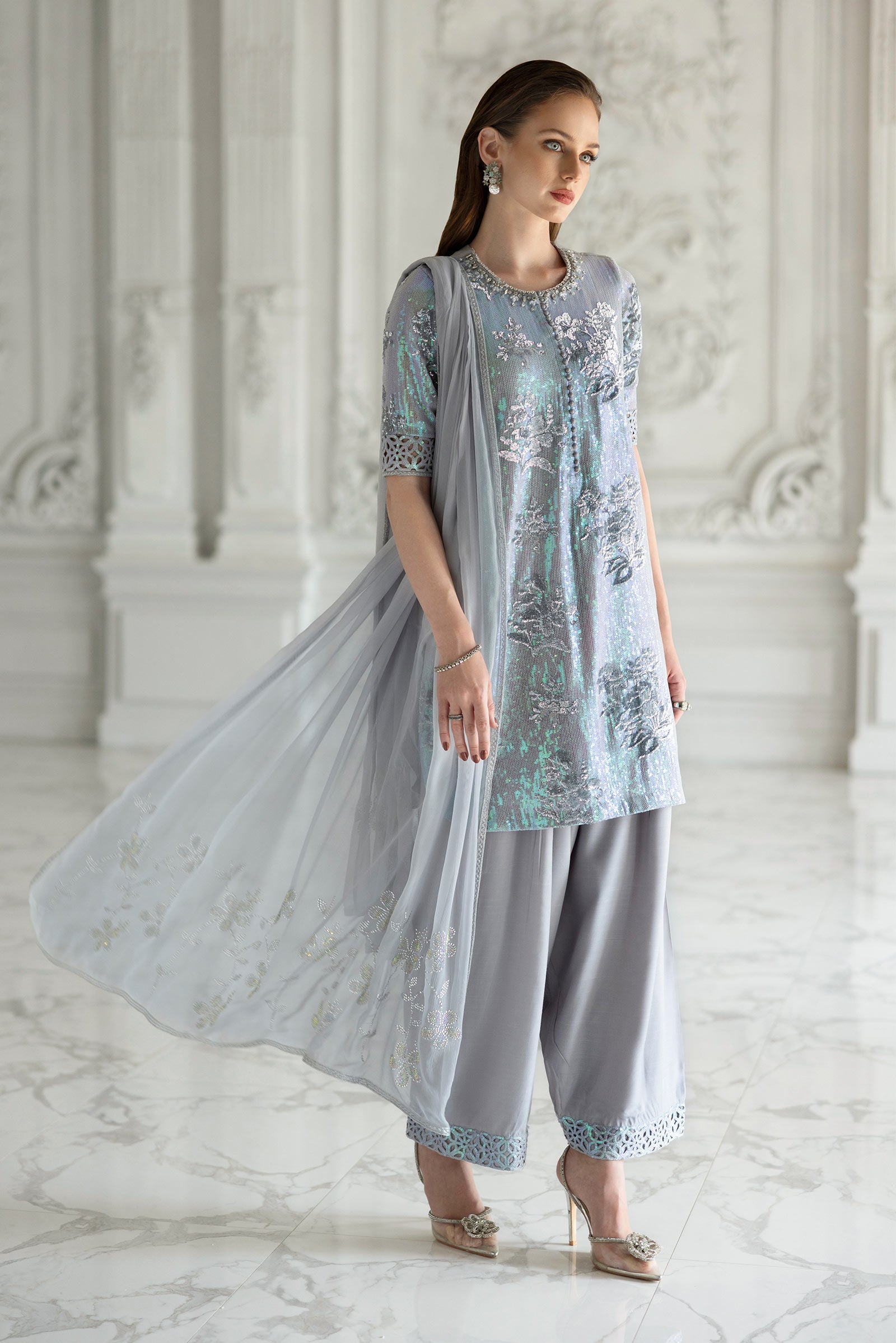 Embroidered Chiffon | SF-EF26-06-Sky Blue | Maria B