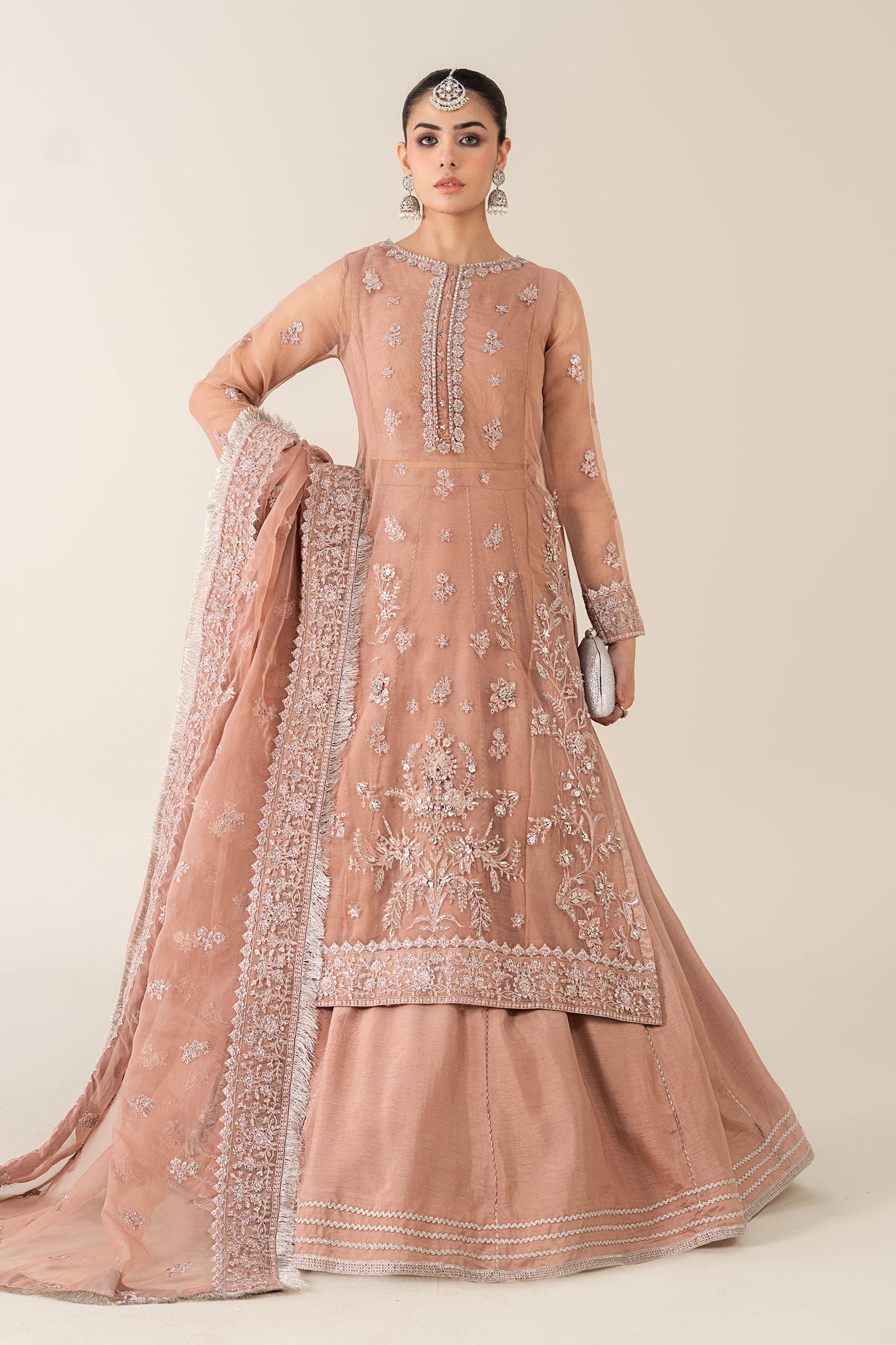 3 Piece Embroidered Organza Suit