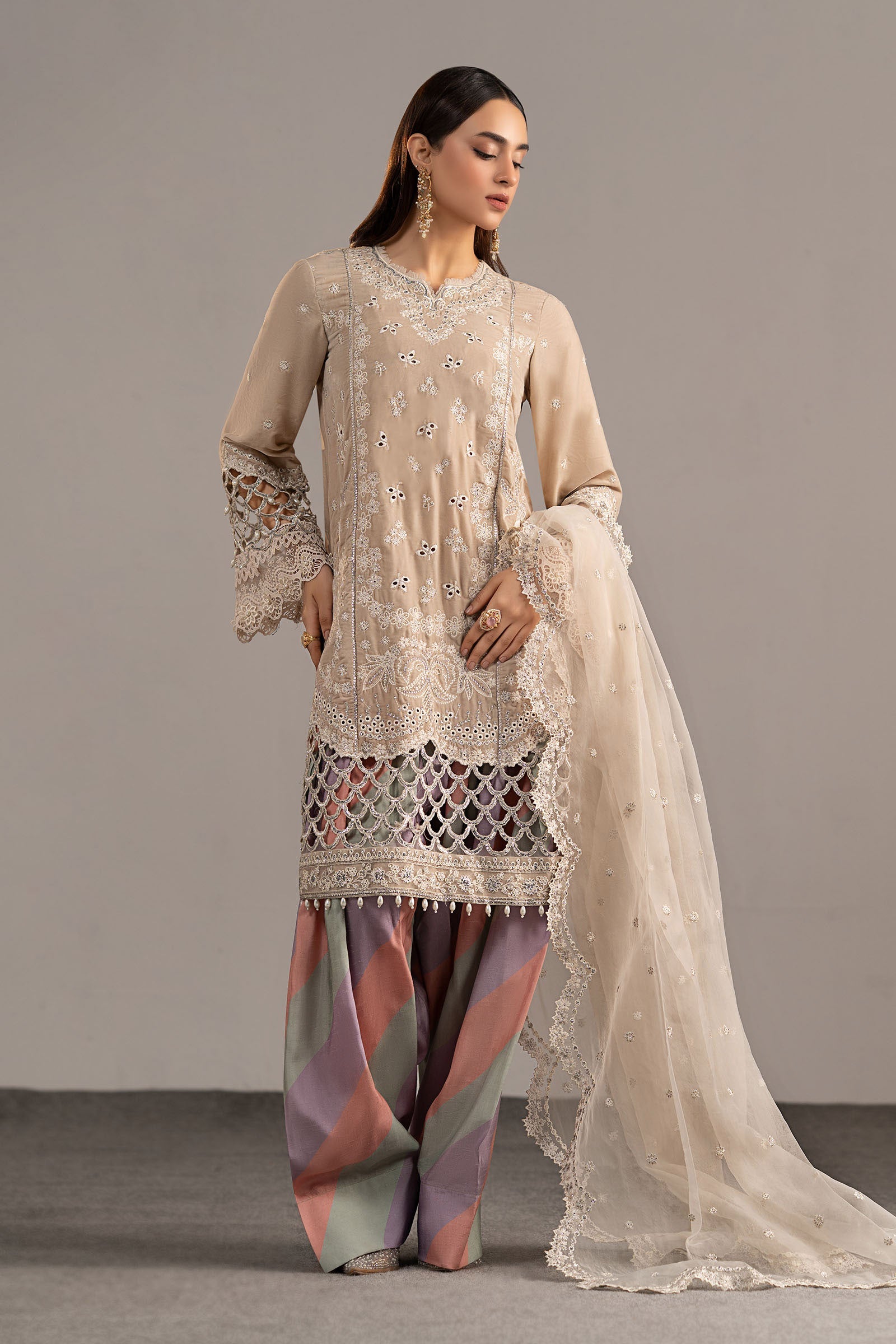 3 Piece Embroidered Velvet Suit