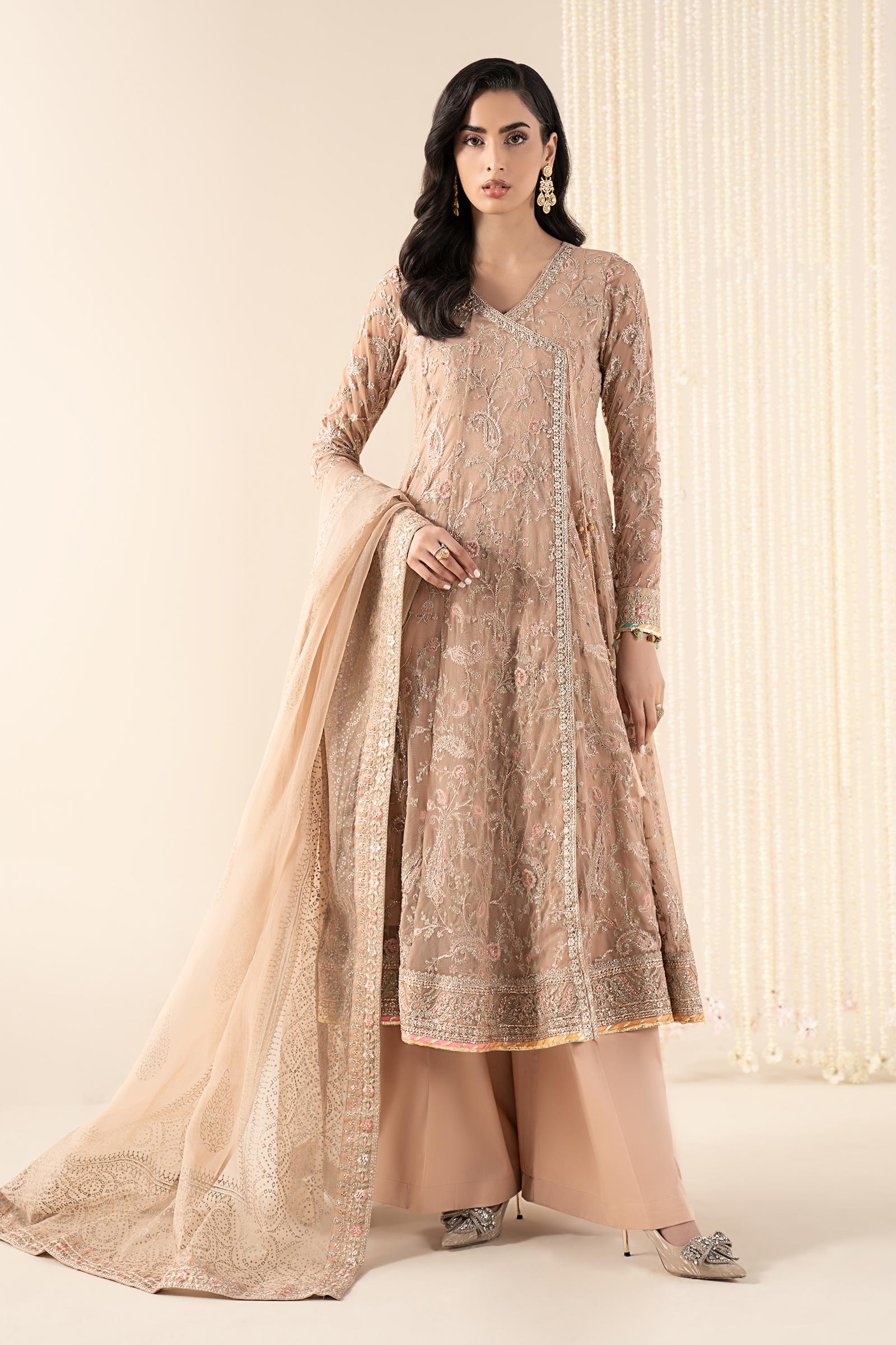 3 Piece Embroidered Net Suit