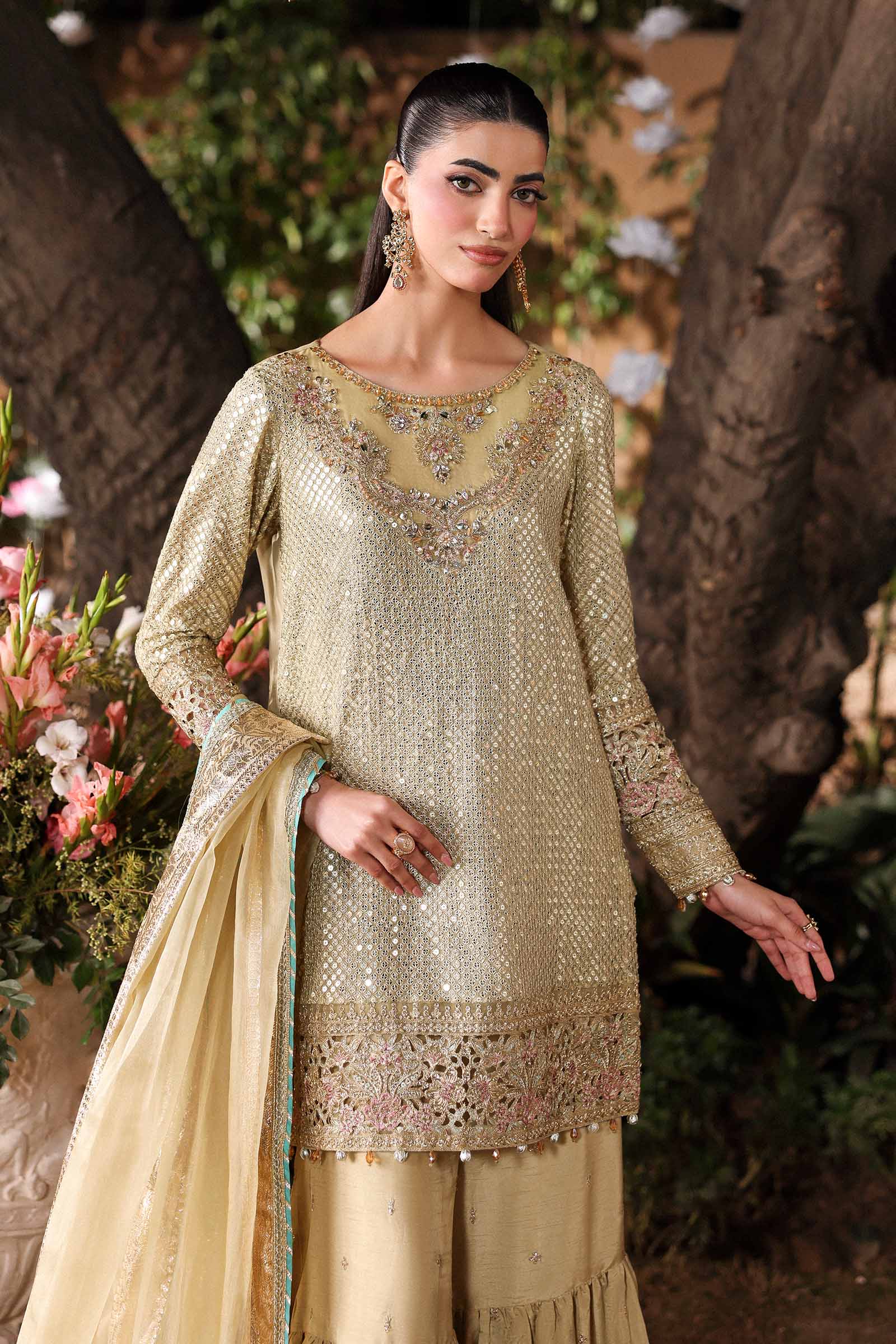 3 Piece Embroidered Chiffon Suit