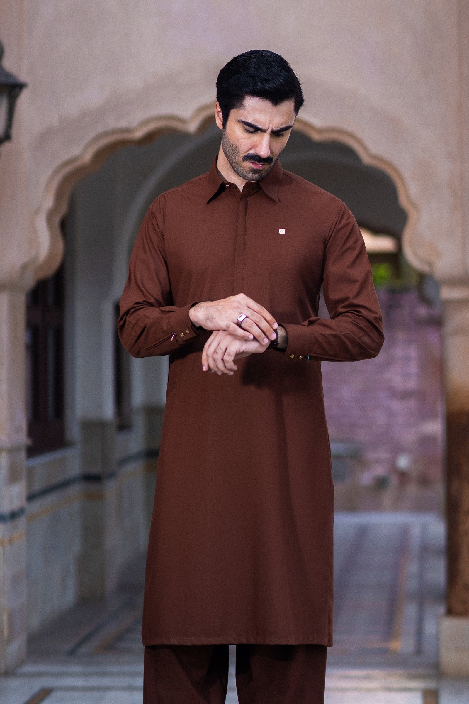 Kameez Shalwar Blended | 2PW25-10-Rust | Maria B