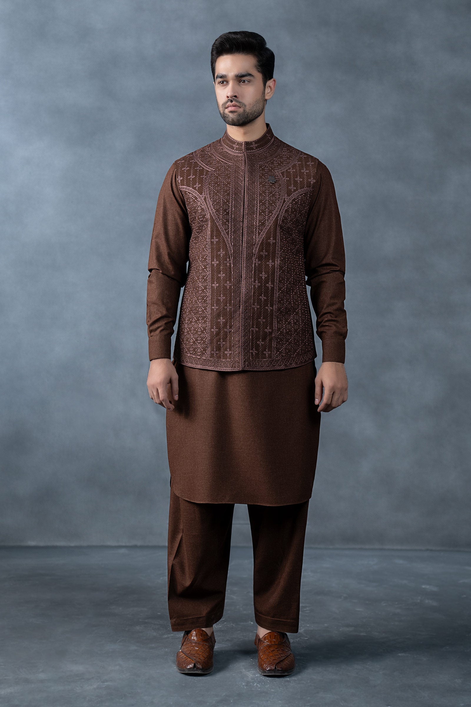 3 Piece Markhor (Polo) Wool Suit | 3PW25-06 | Maria B