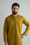 Embroidered Cotton Kurta | MBM-KR25-06-Mustard | Maria B