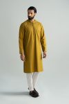 Embroidered Cotton Kurta | MBM-KR25-06-Mustard | Maria B