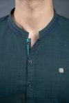 Nova Yarn Dyed Khaddar Kurta | KRW25-28-Forest Green | Maria B