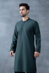 Nova Yarn Dyed Khaddar Kurta | KRW25-28-Forest Green | Maria B
