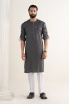 Blended Kurta | KRSS26-14-Lava Grey | Maria B