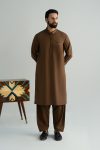 Kameez Shalwar Blended | MBMS-2P25-07-Chocolate Brown | Maria B