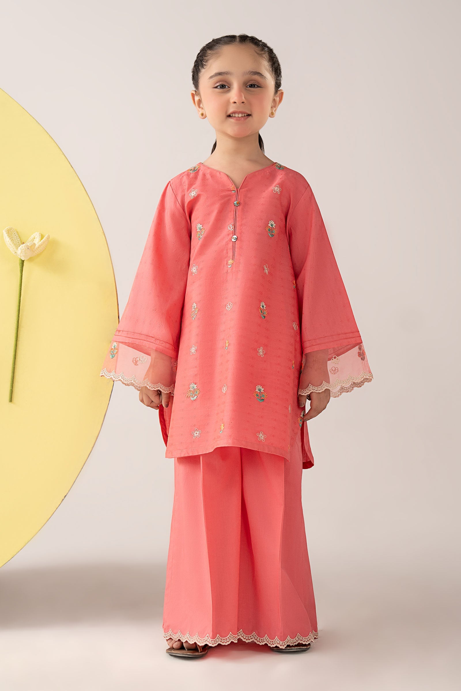 2 Piece Embroidered Dobby Lawn | EA26-03-Pink-2-4 | Maria B