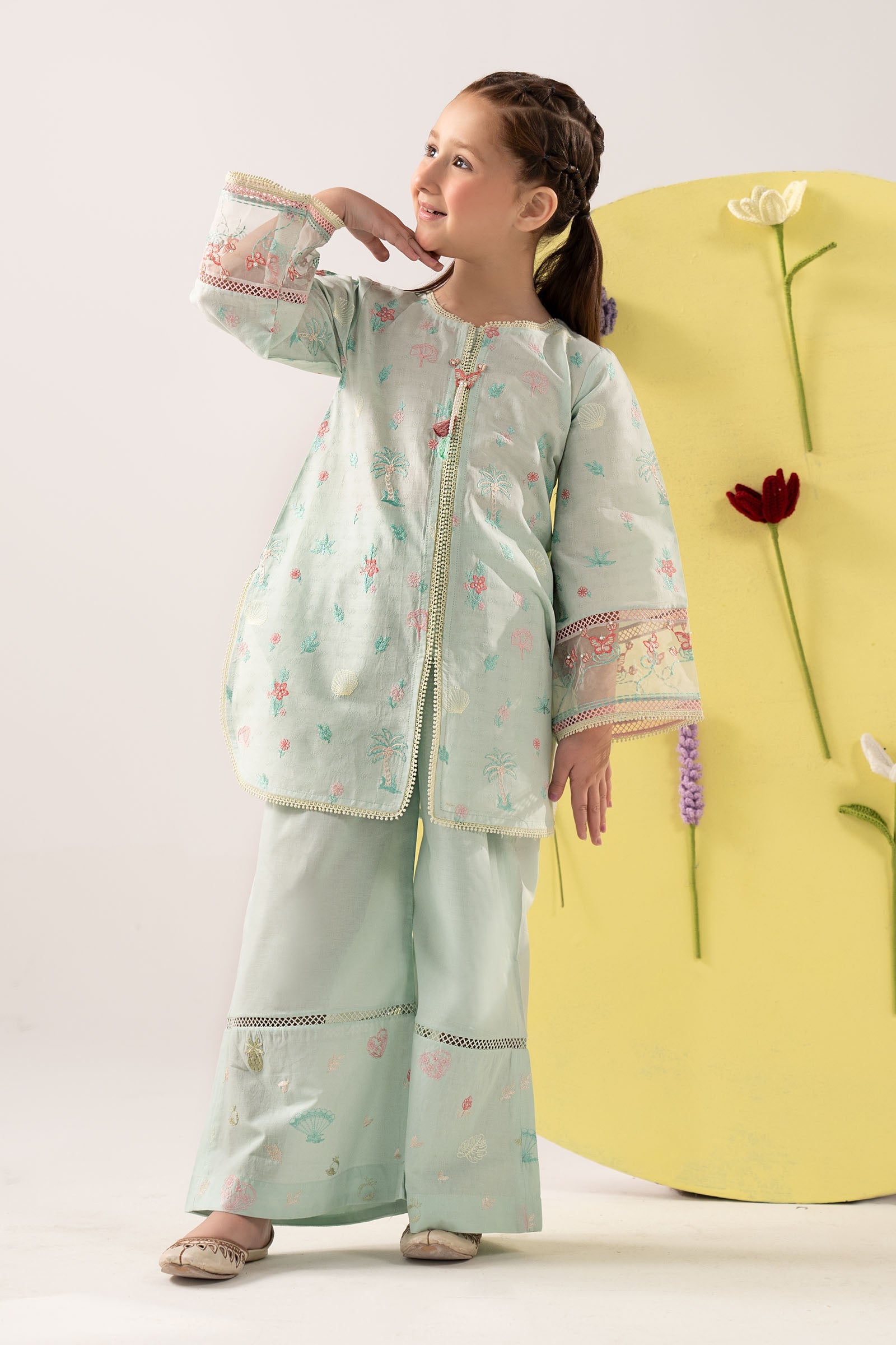 Embroidered Dobby Lawn | EA26-04-Aqua-2-4 | Maria B
