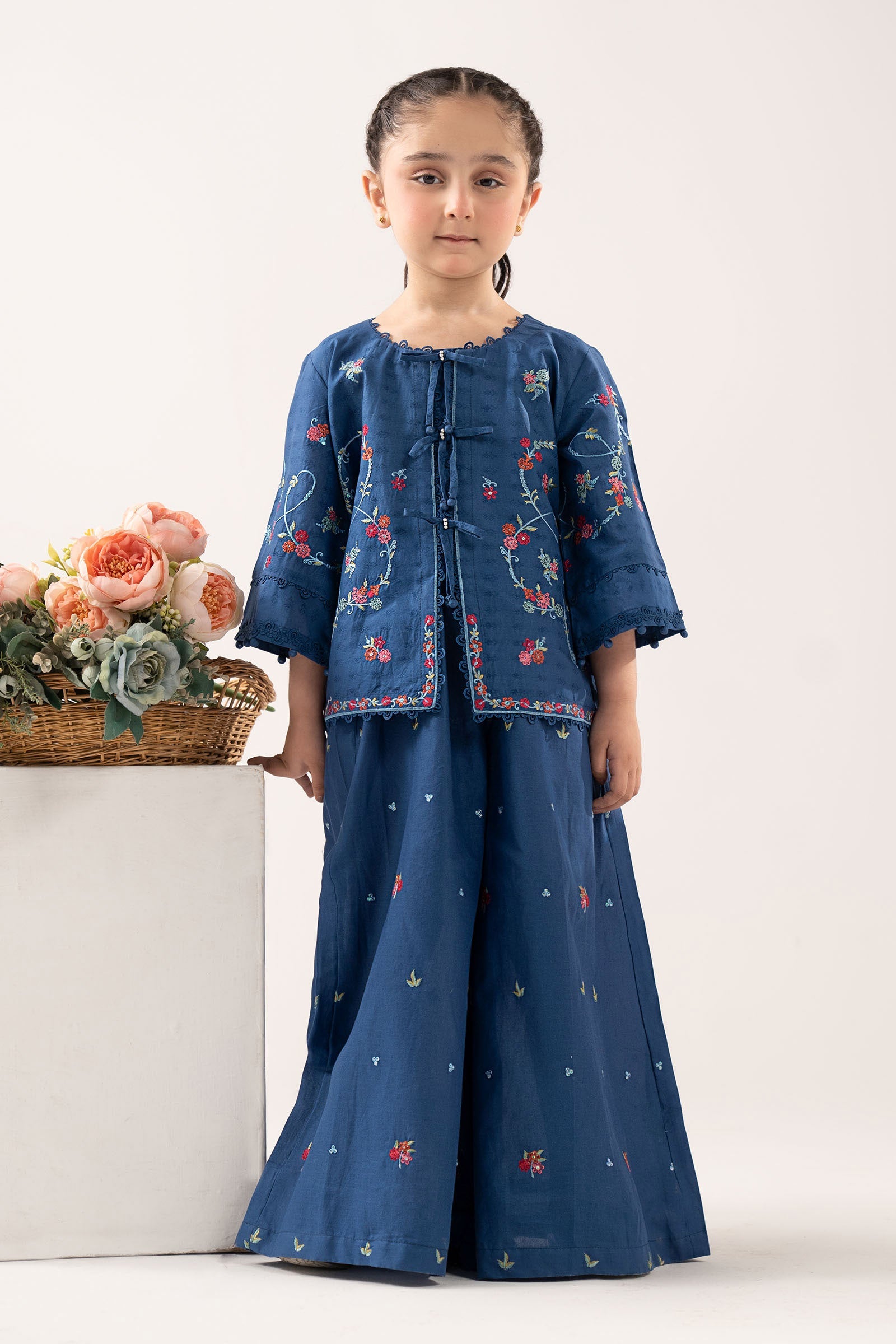 Embroidered Dobby Lawn | EA26-13-Blue-2-4 | Maria B