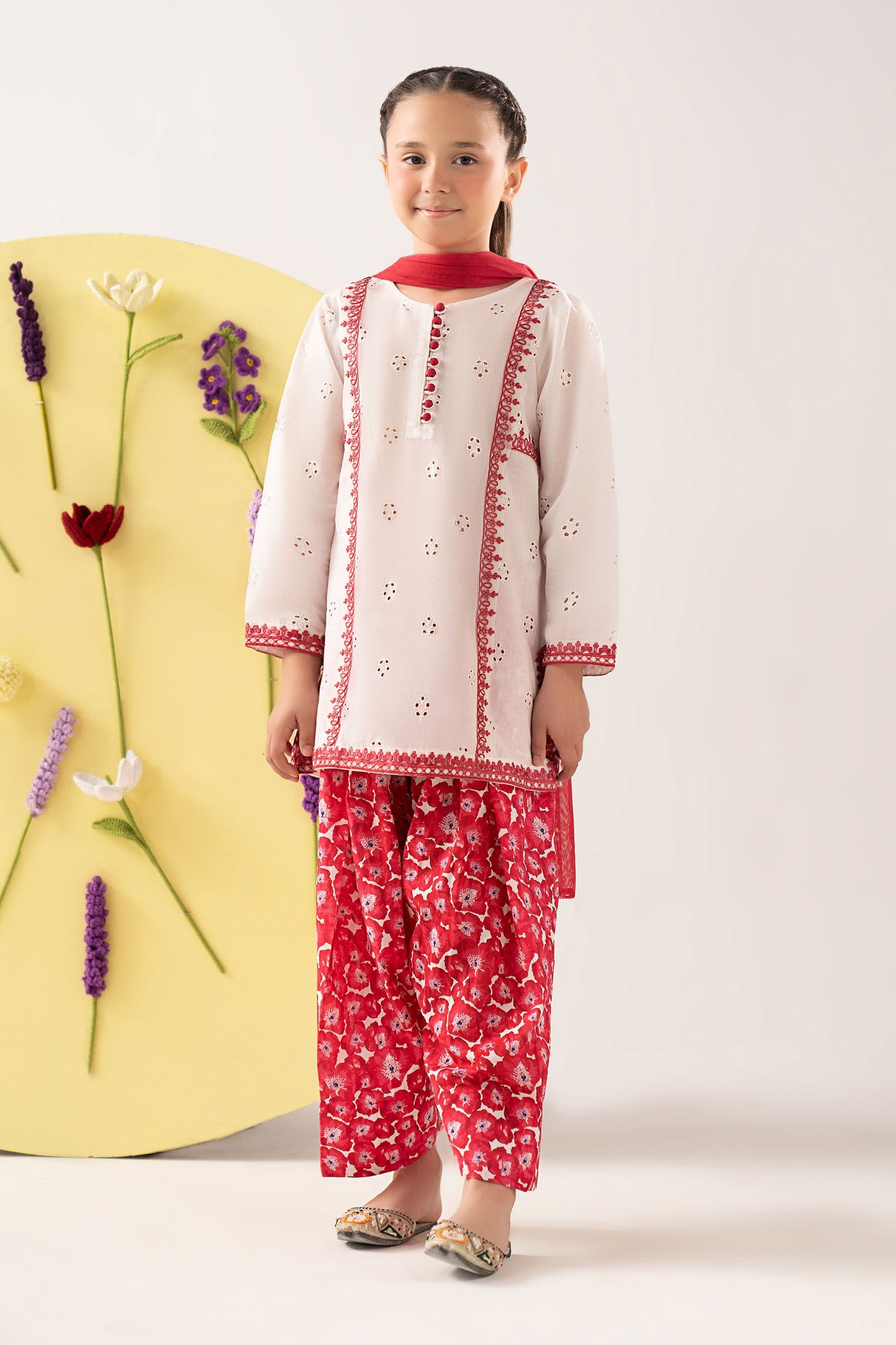 Embroidered Lawn | EF25-66R1-White-2-4 | Maria B
