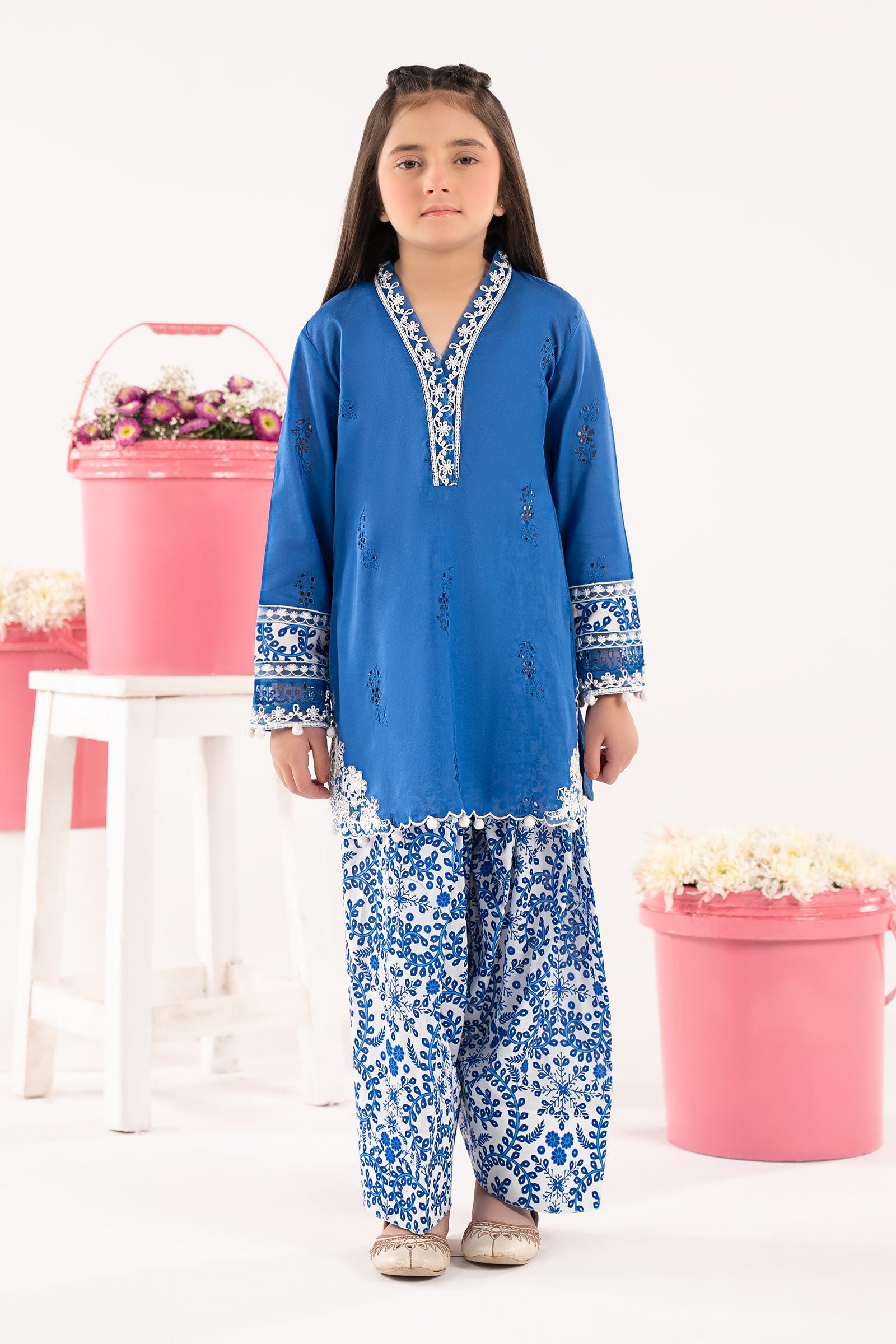 Embroidered Lawn | EF26-45-Blue-2-4 | Maria B