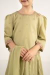Embroidered Dobby Lawn | EF26-46-Olive Green-2-4 | Maria B