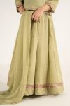 Embroidered Dobby Lawn | EF26-46-Olive Green-2-4 | Maria B