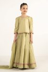 Embroidered Dobby Lawn | EF26-46-Olive Green-2-4 | Maria B